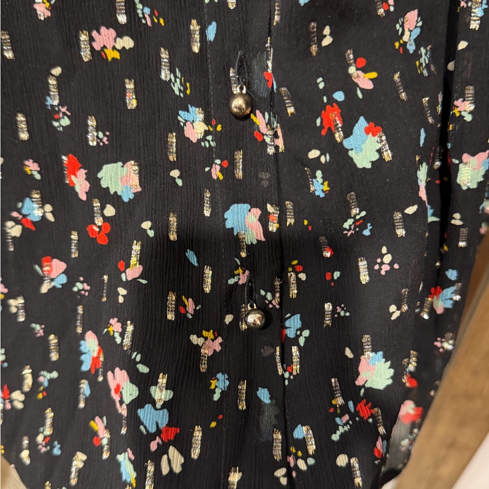 Sezane black midi skirt w tie waist - Picture 2 of 7